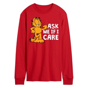 Men's - Garfield - Ask Me If I Care Long Sleeve Graphic T-Shirt - 1 of 3