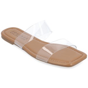 Journee Collection Womens Amata Lucite Strap Slide Sandals - 1 of 4