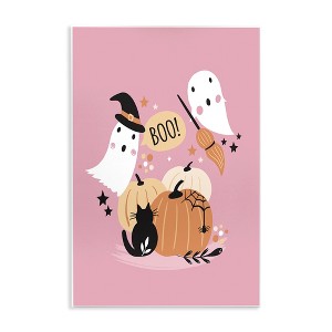 Stupell Industries Pink Boo Halloween Ghosts Wall Plaque Art - 1 of 4