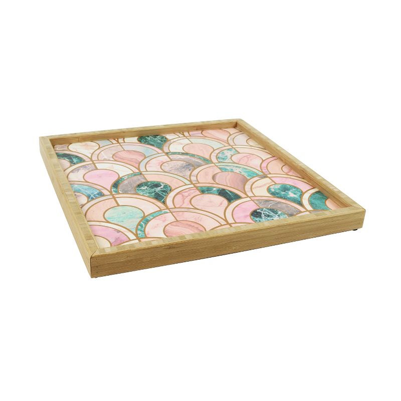 Emanuela Carratoni Rose Gold Marble Inlays Square Bamboo Tray - Deny Designs, 5 of 7