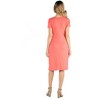 24seven Comfort Apparel Faux Wrapover Maternity Dress with Cap Sleeves - 3 of 4