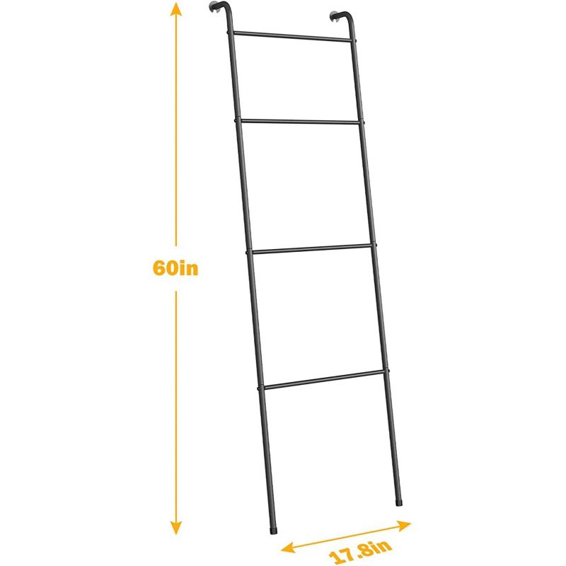 NEX 4 Tier Ladder Style Towel Rack Black, 2 of 6