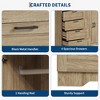 Multifunctional Wooden Dresser for Bedroom, 43.3'' H 2 Door Wardrobe Armoire Closet with 4 Drawers and Hanging Rod, Low Storage Cabinet - 4 of 4