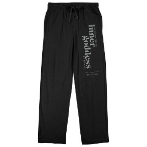 Sex and the City "I'm Gonna Find My Inner Goddess If It Kills Me" Women's Black Sleep Pajama Pants - 1 of 4