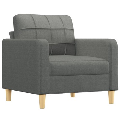 vidaXL Modern Fabric Sofa Chair, Dark Gray - 100% Polyester and Metal Construction with Comfortable Padding