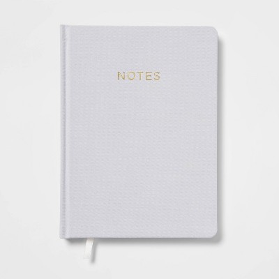 240 Sheet College Ruled Journal 7.75"x5.5" Gray Linen - Threshold™: Hard Cover, Acid-Free, Rounded Corners, Foil Accent
