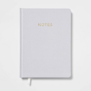 240 Sheet College Ruled Journal 7.75"x5.5" Gray Linen - Threshold™: Hard Cover, Acid-Free, Rounded Corners, Foil Accent - 1 of 3