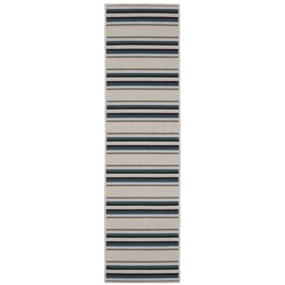 Oriental Weavers Torrey 5571Y Light Grey/ Blue Indoor/Outdoor Area Rug - 1'10" x 7'3"