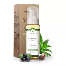 Tree To Tub, Soapberry Gentle Foaming Face Wash Cleanser, Oil Free, pH Balanced for Oily, Sensitive Skin, Peppermint, 4 fl oz (120 ml)