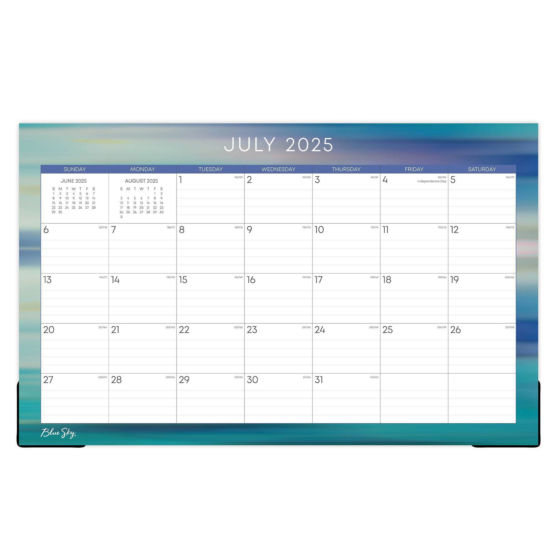 Blue Sky 17"x11" 2025-2026 Desk Pad Monthly Motion Ombre