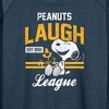 Women's - Peanuts - Peanuts Laugh League Lightweight French Terry Wide Neck Long Sleeve Shirt - 2 of 4