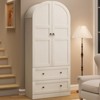 72" Tall Arched Kitchen Pantry Cabinet, Farmhouse Pantry Storage Cabinet with 2 Drawers & Wood Door, Freestanding Versatile Pantry Cabinets - 4 of 4