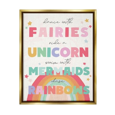 Stupell Industries Fairies Unicorns Mermaids and Rainbows Whimsical Design