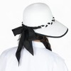 Anna-Kaci Women's Wide Brim Straw Hat with Braided Band and Contrast Bow Detail - 3 of 4