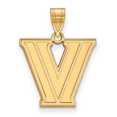 Black Bow Jewelry 14k Yellow Gold Villanova Wildcats NCAA Medium Pendant