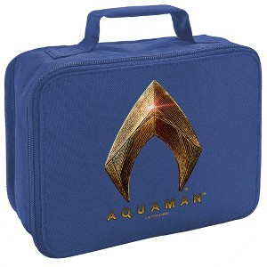 Justice League Aquaman Logo Insulated Soft Sided Lunch Box - 1 of 4
