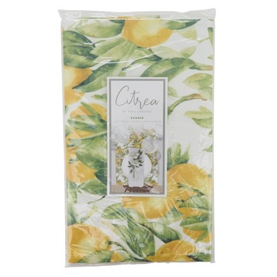 Vibrant Lemon Printed Polyester Table Runner