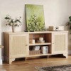 Rattan TV Stand for up to 70 Inch TVs, Boho Entertainment Center with Storage, TV Media Console with Storage and Shelf for Living Room - 3 of 4
