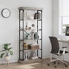 Jojoka 6-Tier Industrial Bookshelf, 73.6" Tall Freestanding Bookcase with Rustic Wood Shelves and Roman Column Legs for Living Room, Bedroom,Gray - 4 of 4