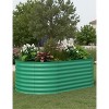 2 Pack Galvanized Raised Garden Beds, Open-Base Rust-Proof Planters, Easy Assembly Steel Boxes, Green/White - 2 of 4