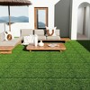 NAYSAYE Interlocking Artificial Grass Tiles 12" x 12" Set 54 PCS Fake Turf Carpet for Patio Balcony Deck and Backyard Decor, Green - 3 of 4
