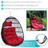 Sunnydaze Outdoor Resin Wicker Patio Julia Hanging Basket Egg Chair Swing with Cushions and Headrest - Red - 2pc - 2 of 4