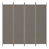 vidaXL 4-Panel Room Divider in Anthracite - 78.7"x86.6" Foldable Privacy Screen - Perfect for Bedroom/Living Room - Fabric Panel Room Divider - image 3 of 4