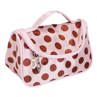 iMountek"Portable Travel Makeup Bag with Mirror, Waterproof Cosmetic Organizer & Toiletry Wash Bag"Coffee