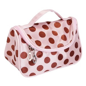 iMountek"Portable Travel Makeup Bag with Mirror, Waterproof Cosmetic Organizer & Toiletry Wash Bag"Coffee - 1 of 4
