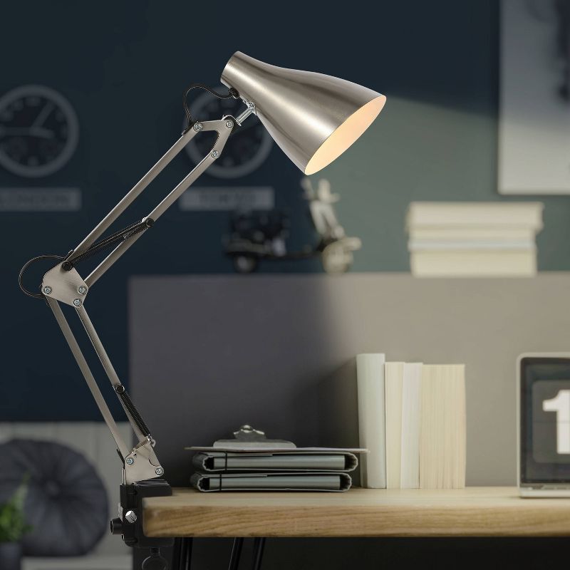 28.5" Odile Classic Industrial Adjustable Articulated Clamp-On Task Lamp (Includes LED Light Bulb) - JONATHAN Y, 2 of 9