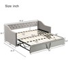 MAYEERTY Twin Size Upholstered Daybed, Pop Up Trundle, Bedroom, Beige - 4 of 4