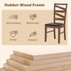 Tangkula Dining Chairs Set of 2 Rubber Wood Legs Faux Leather Upholstered Seat Armless - 4 of 4