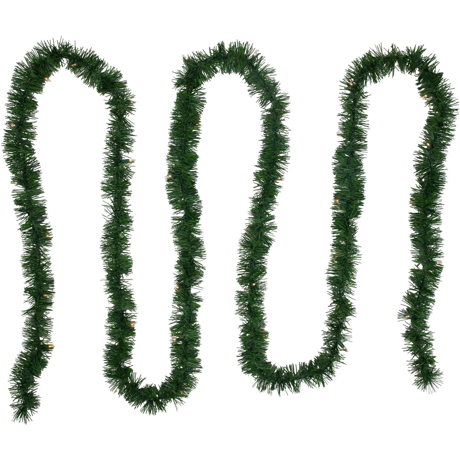 Northlight 18' x 3" Pre-Lit Pine Two-Tone Artificial Christmas Garland, Clear Lights
