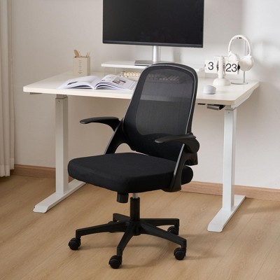 Ergonomic Office Chair, Mesh Office Desk Chair with Flip up Arms & Lumbar Support, Swivel Computer Task Chair for for Long Hours Study and Work