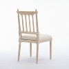 Gulches Antique Dining Chairs Set of 2 Linen Fabric Upholstered Wooden Chairs with Oak Slatted Back for Dining Room Kitchen - 4 of 4