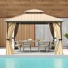 Tangkula 12 x 12 FT Hardtop Gazebo w/ Netting Heavy-Duty Double-Roof Galvanized Metal Top - 4 of 4