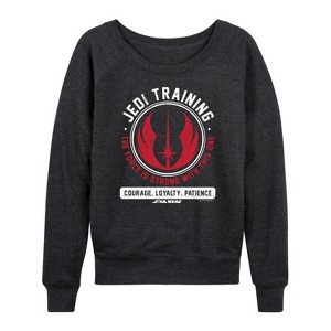 Women's - Star Wars - Jedi Training Lightweight French Terry Wide Neck Long Sleeve Shirt - 1 of 4