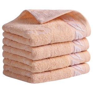 REGALWOVEN Leaves Pattern Bathroom Soft Absorbent Face Kitchen Hotel and Spa Decorative Hand Towel 13" x 29" - 1 of 4