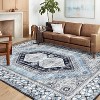 Machine Washable Vintage Runner Rug, Non Slip Low Pile Oriental Carpet for Entryway, Hallway, Kitchen, Laundry - 2 of 4