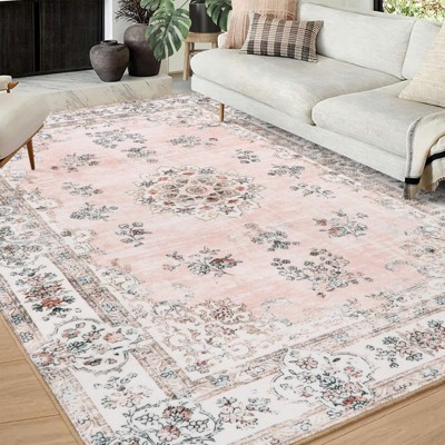 Lahome Loop Border Gradient Style Short Pile Velvet Rectangular Indoor Area Rug