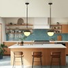 DORESshop Modern Black and Gold Pendant Light with Frosted Glass Shade, 1-Light E26 Hanging Fixture for Kitchen Island, Dining Room, Living Room - 3 of 4