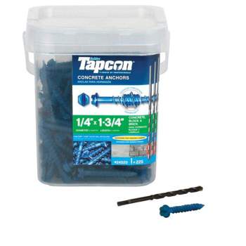 Tapcon 1/4 in. D X 1-3/4 in. L Steel Hex Head Concrete Screw Anchor 225 pk