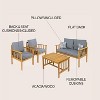 Everly 4-Piece Modern Cottage Acacia Wood Outdoor Patio Set with Cushions and Tropical Decorative Pillows - JONATHAN Y - 4 of 4
