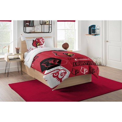 NCAA Louisville Cardinals Twin Bed In A Bag Set – Comforter, Sheets, Pillowcase, Team Print, Blue - View #9