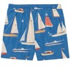 Future Planet Boys Kids Premium Designer Azure Fast-Dry 7" Swim Trunks Sailboats - 2 of 4