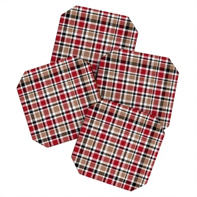 Lisa Argyropoulos Cozy Farm Plaid Set of 4 Coasters - Deny Designs