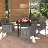 vidaXL Patio Dining Set Outdoor Dining Set Table and Chair Set Poly Rattan - 31.5" Table Length Gray 4 Pieces - 2 of 4
