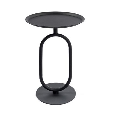 NicBex Lantern-Shaped Metal End Tables Living Room, Retro Tray Side Table with Weighted Base, Small Side Table, Round End Table, Small Coffee Table