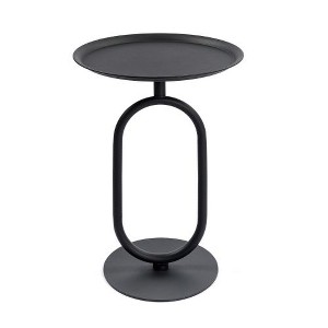 NicBex Lantern-Shaped Metal End Tables Living Room, Retro Tray Side Table with Weighted Base, Small Side Table, Round End Table, Small Coffee Table - 1 of 4