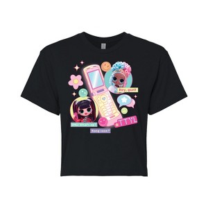 Women's - LOL Surprise! - Cell Phone Chat Girls Cropped Graphic T-Shirt - 1 of 4